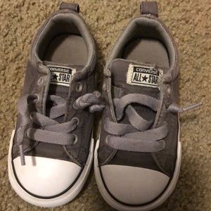 Grey and white converse toddler size 8